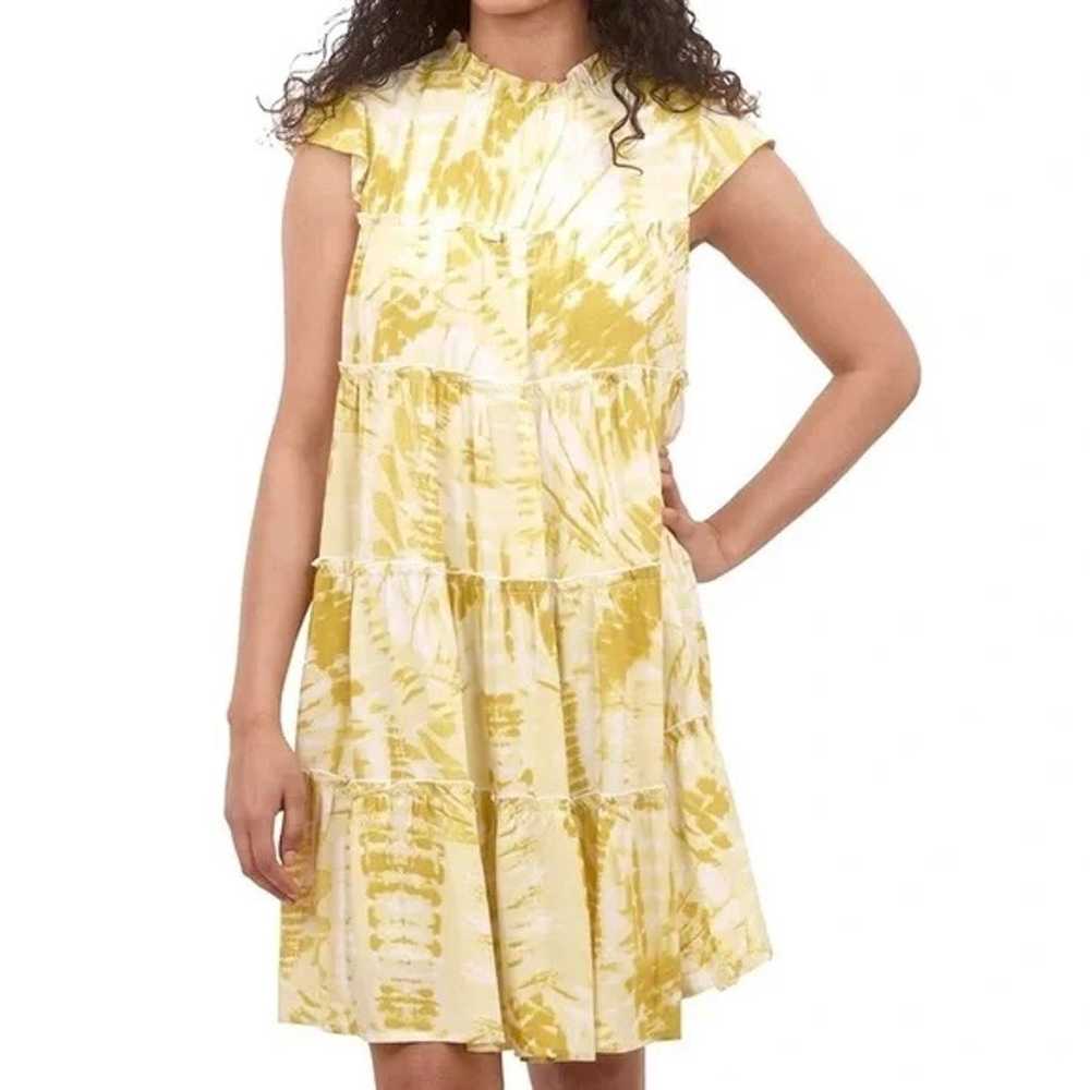 THML Yellow Tie Dye Tiered Dress - image 11