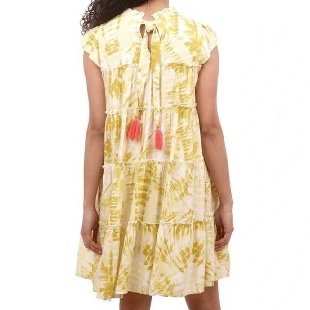 THML Yellow Tie Dye Tiered Dress - image 12