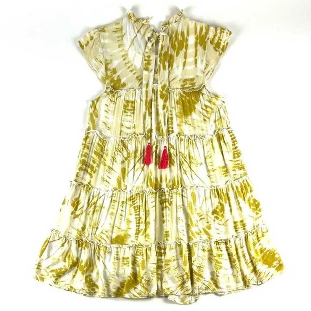 THML Yellow Tie Dye Tiered Dress - image 5