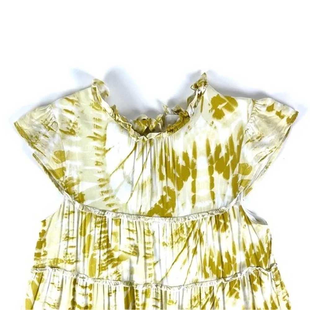 THML Yellow Tie Dye Tiered Dress - image 7