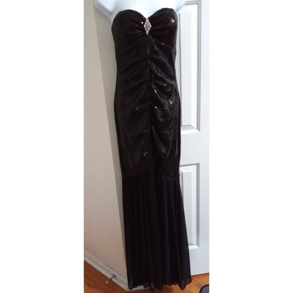 Xscape Joanne Chen Black Sequin Dress Strapless F… - image 2