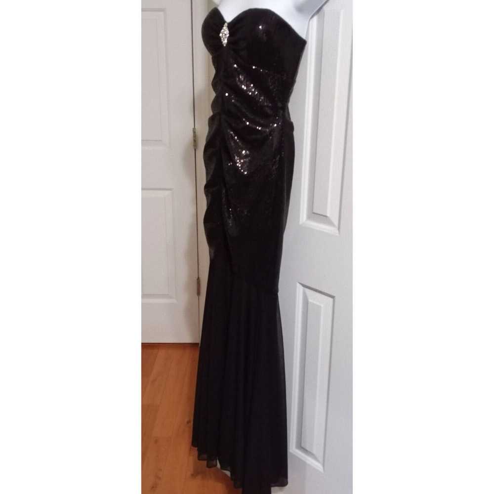 Xscape Joanne Chen Black Sequin Dress Strapless F… - image 3