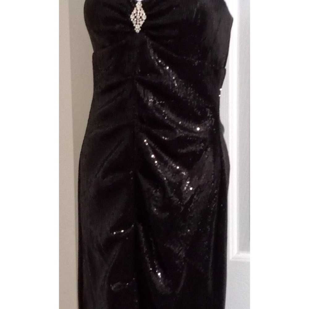 Xscape Joanne Chen Black Sequin Dress Strapless F… - image 5