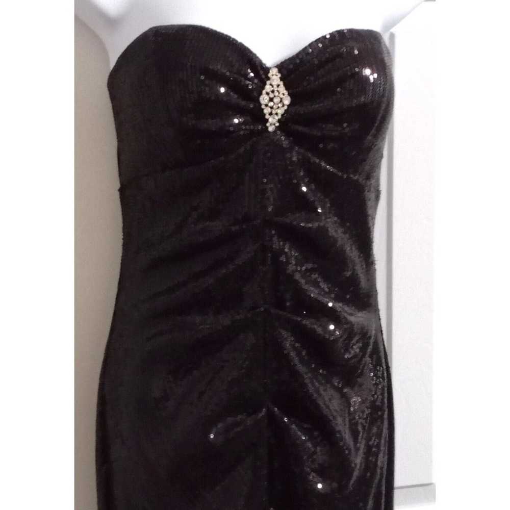 Xscape Joanne Chen Black Sequin Dress Strapless F… - image 6