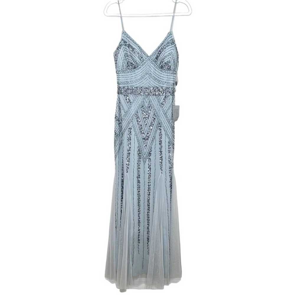 Marina Size 10 Light Blue Beaded Gown - image 2