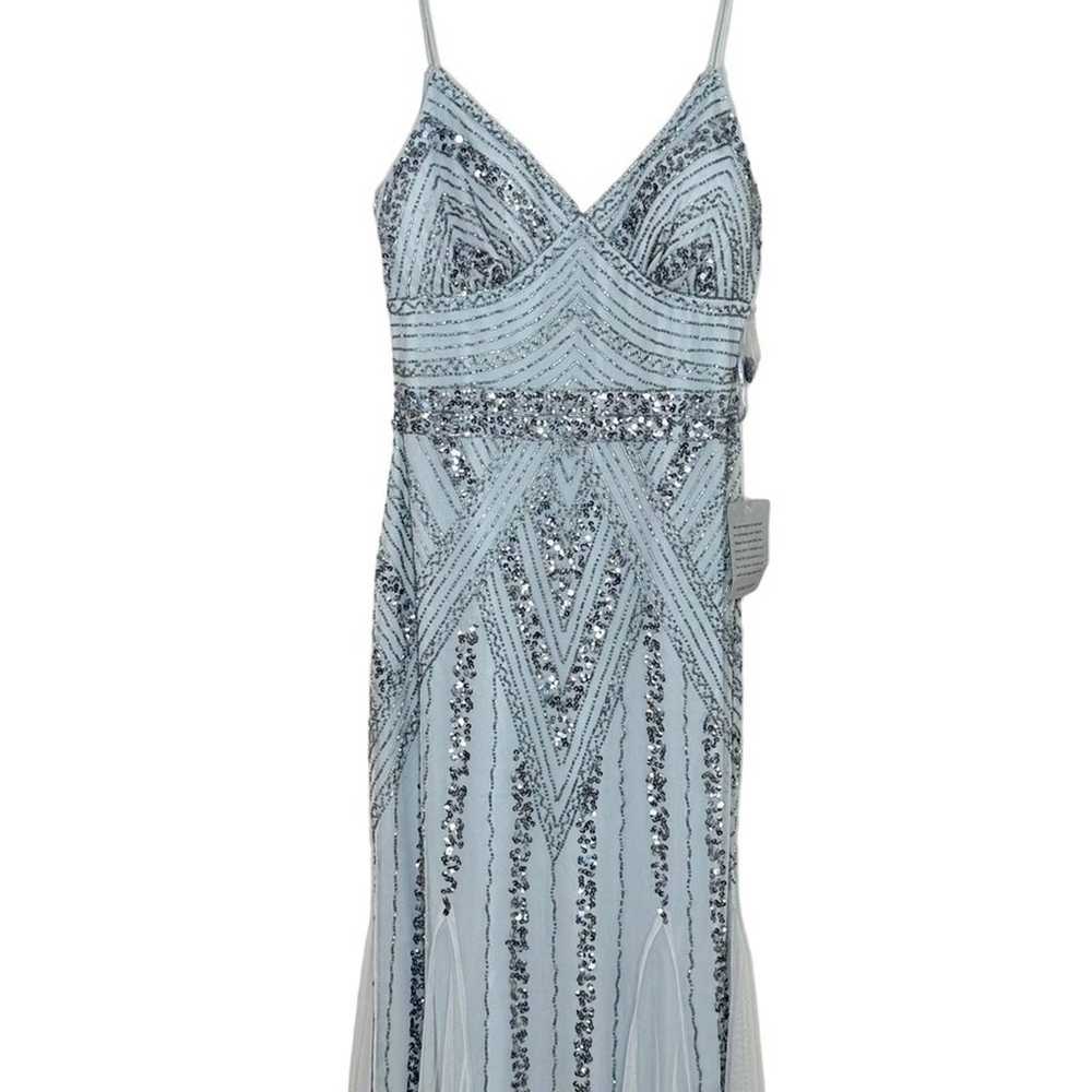 Marina Size 10 Light Blue Beaded Gown - image 4
