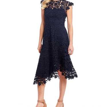 Eliza J Floral Asymmetrical Hem Lace Dress
