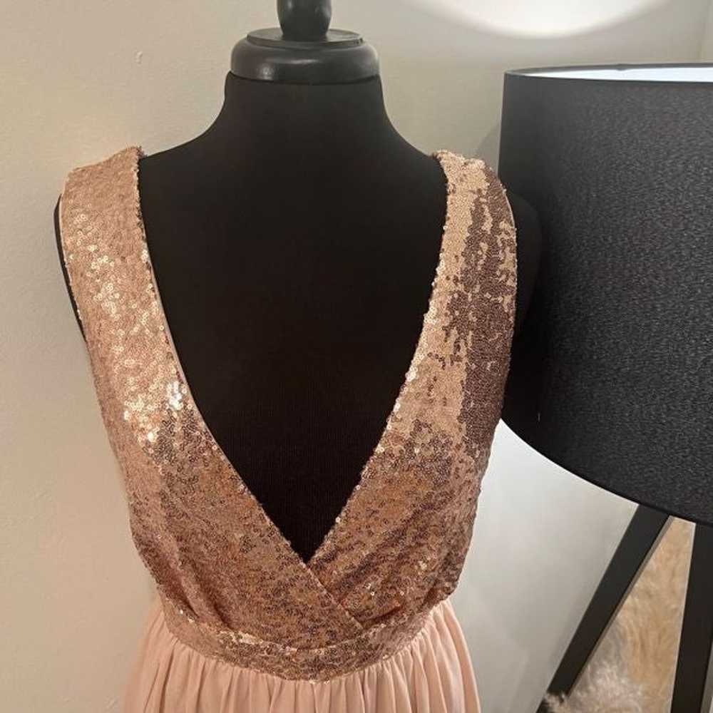 Lulus Elegant Champagne Sequin Maxi Dress Size La… - image 4