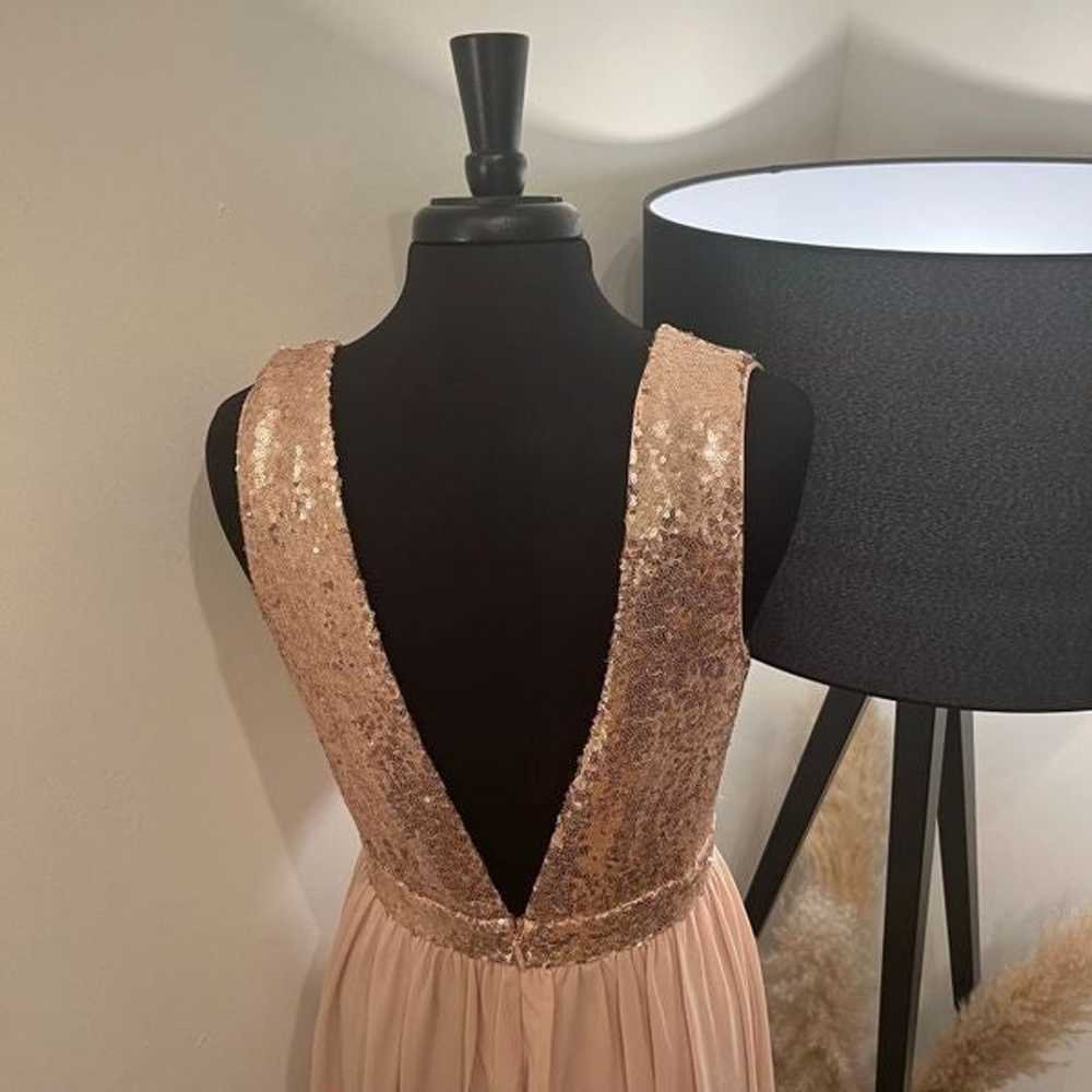 Lulus Elegant Champagne Sequin Maxi Dress Size La… - image 5