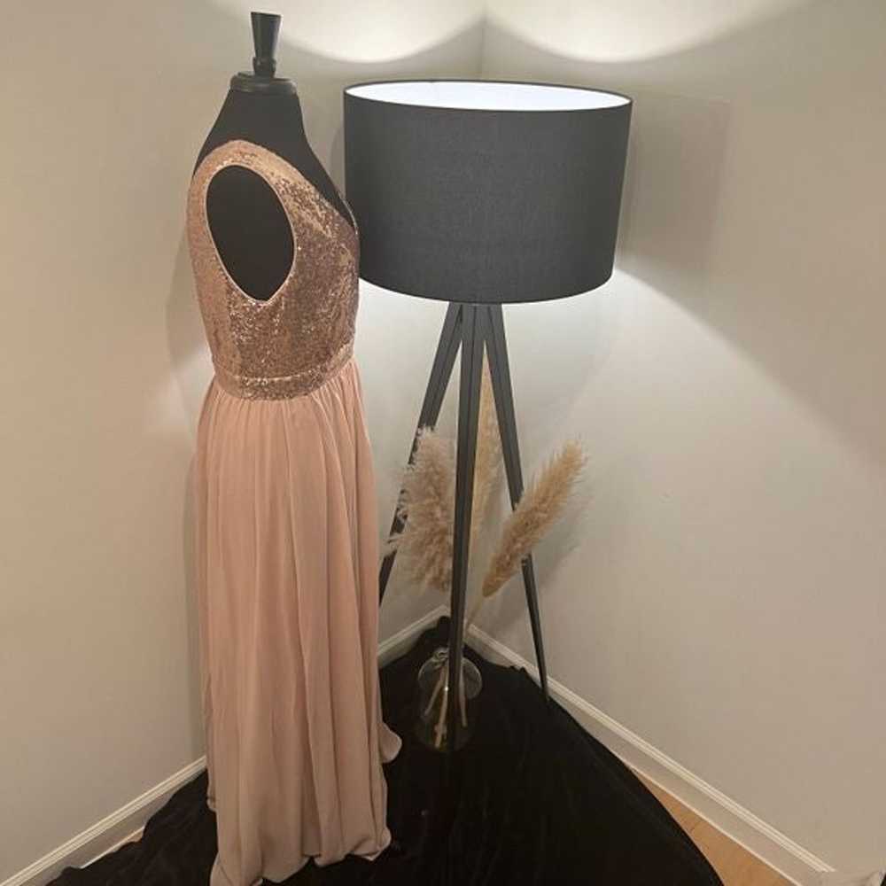 Lulus Elegant Champagne Sequin Maxi Dress Size La… - image 6