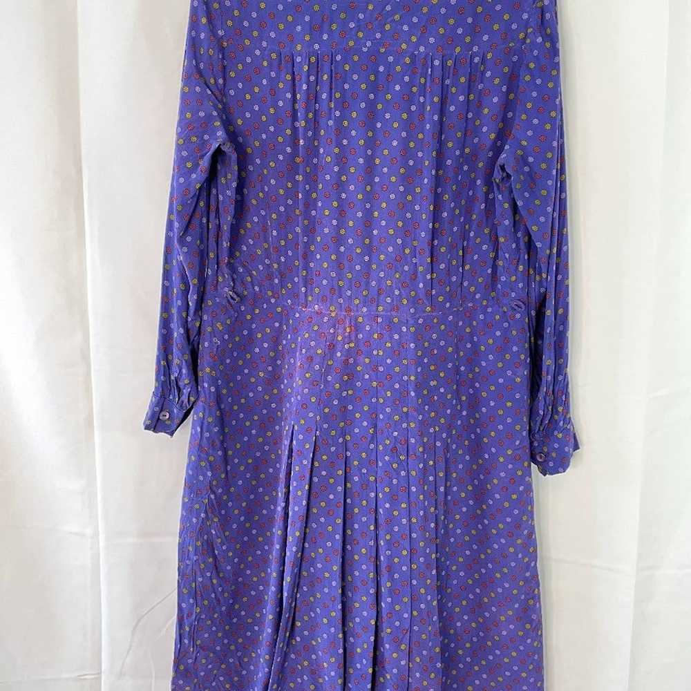 Rare large 30s silk dress dainty pattern - image 10