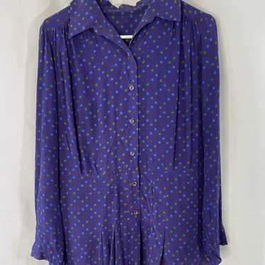Rare large 30s silk dress dainty pattern - image 1