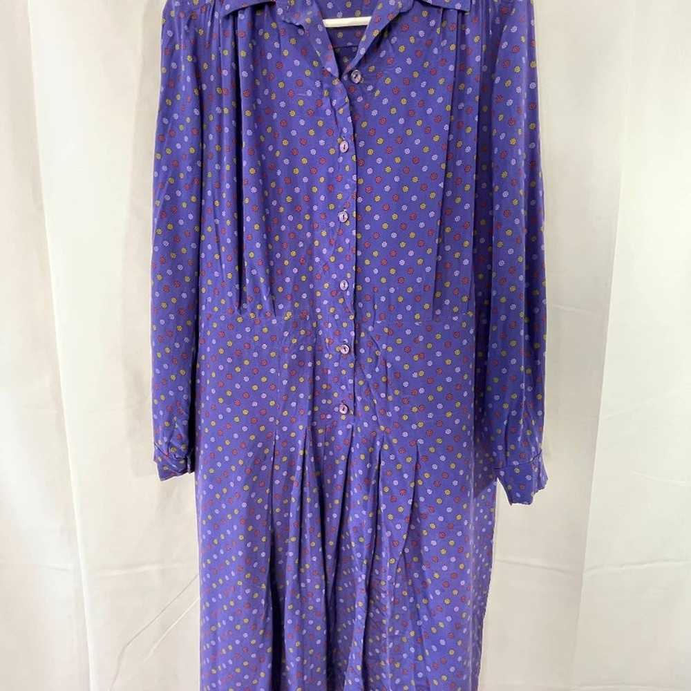 Rare large 30s silk dress dainty pattern - image 8