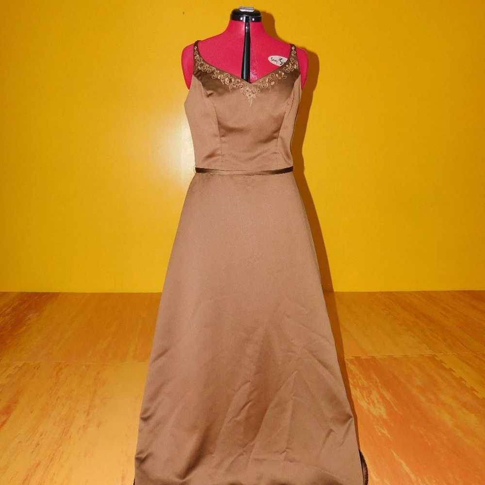 Mori Lee Chocolate Brown formal gown w/Shawl  15-… - image 4