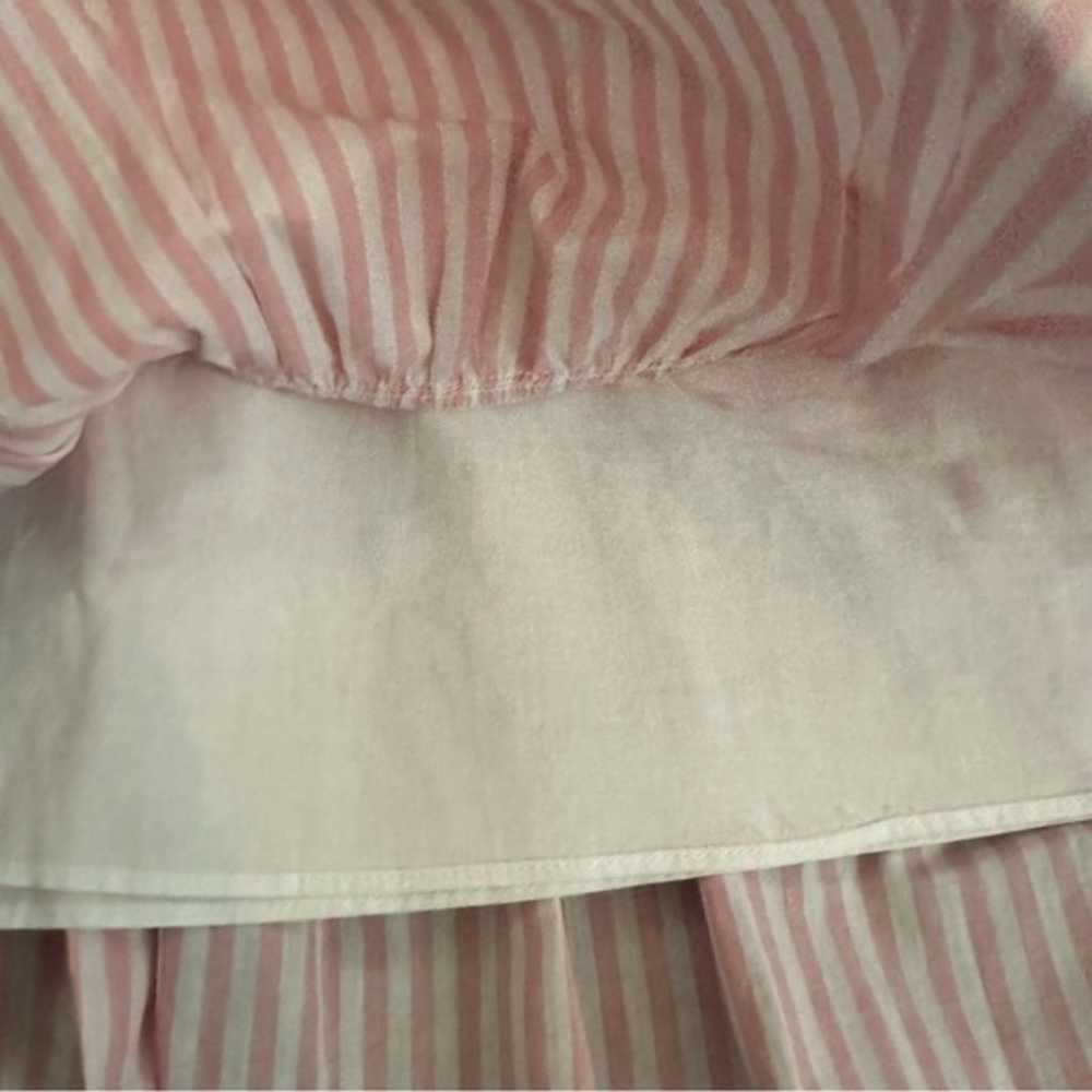 LaRoque Pink & White Striped V Neck Button Up Sle… - image 10