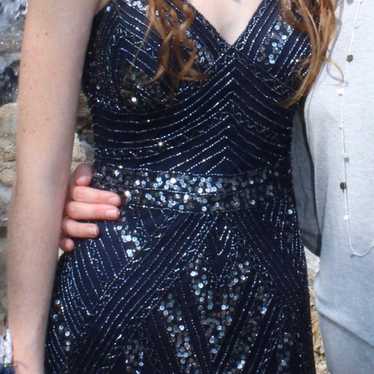 Blue & Silver Prom Dress