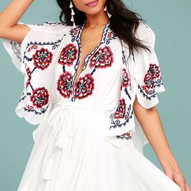 Free People Cora White Embroidered Dress