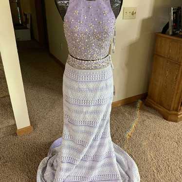 Blush prom 2 piece long formal purple dress sz 4 - image 1