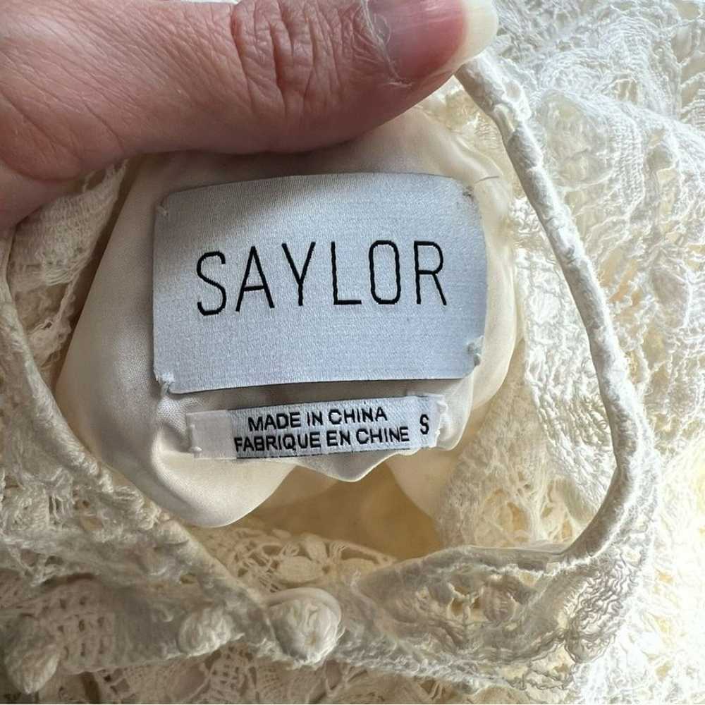 Saylor Fiona Dress embroidered high neck overlay … - image 11