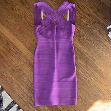 HERVE LEGER Keyhole Bandage Dress, Purple, Small … - image 1