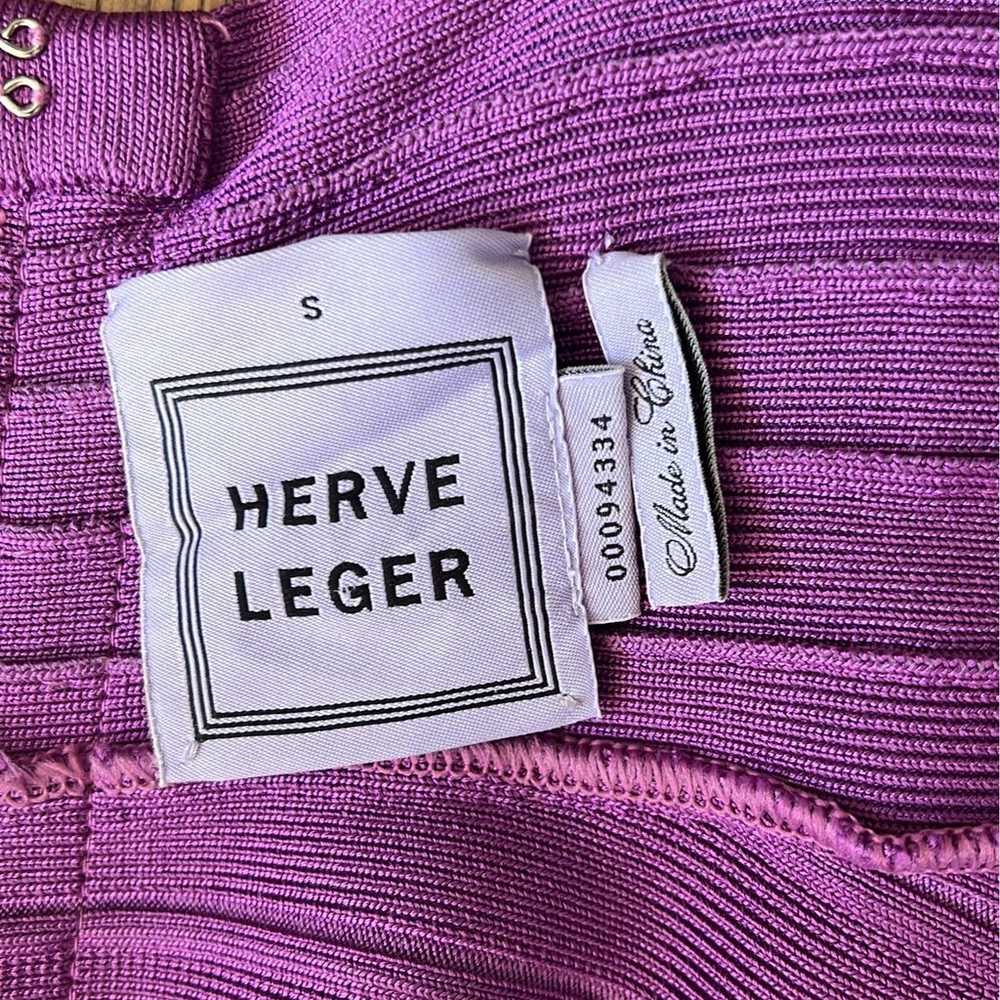 HERVE LEGER Keyhole Bandage Dress, Purple, Small … - image 2