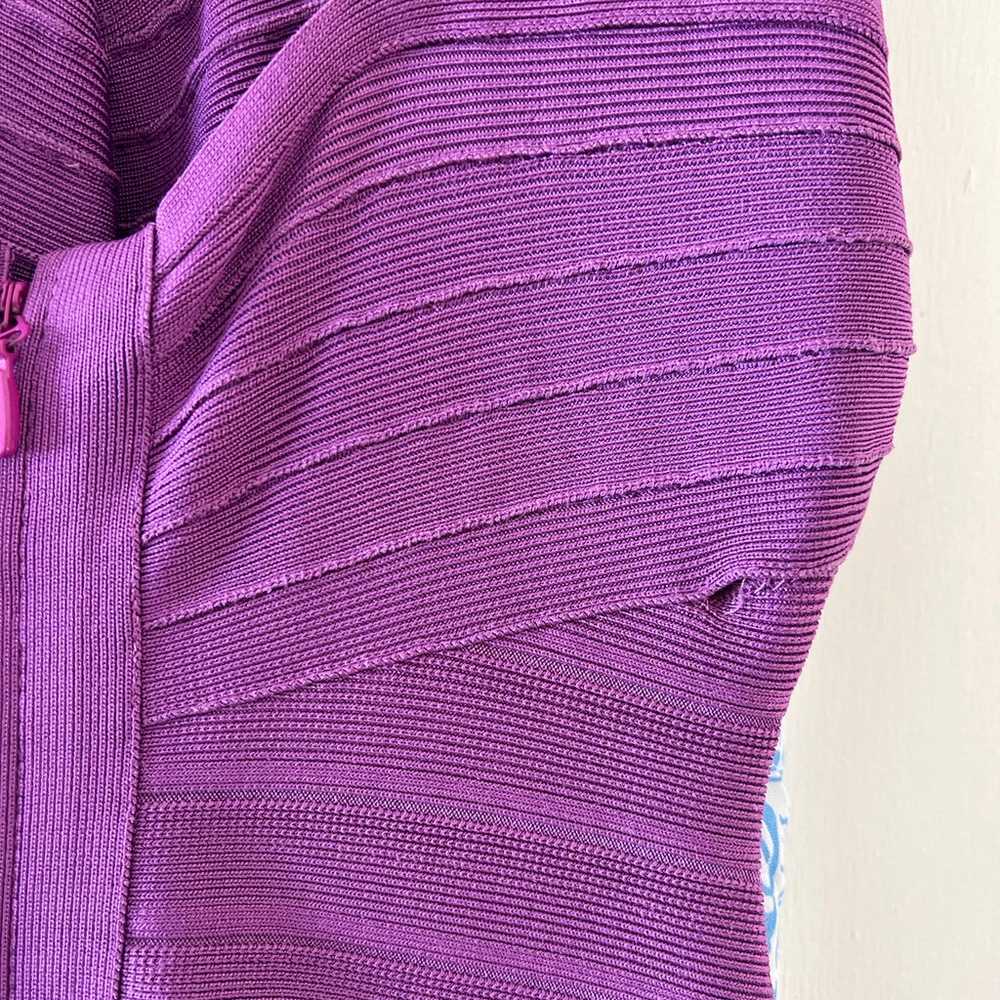 HERVE LEGER Keyhole Bandage Dress, Purple, Small … - image 3