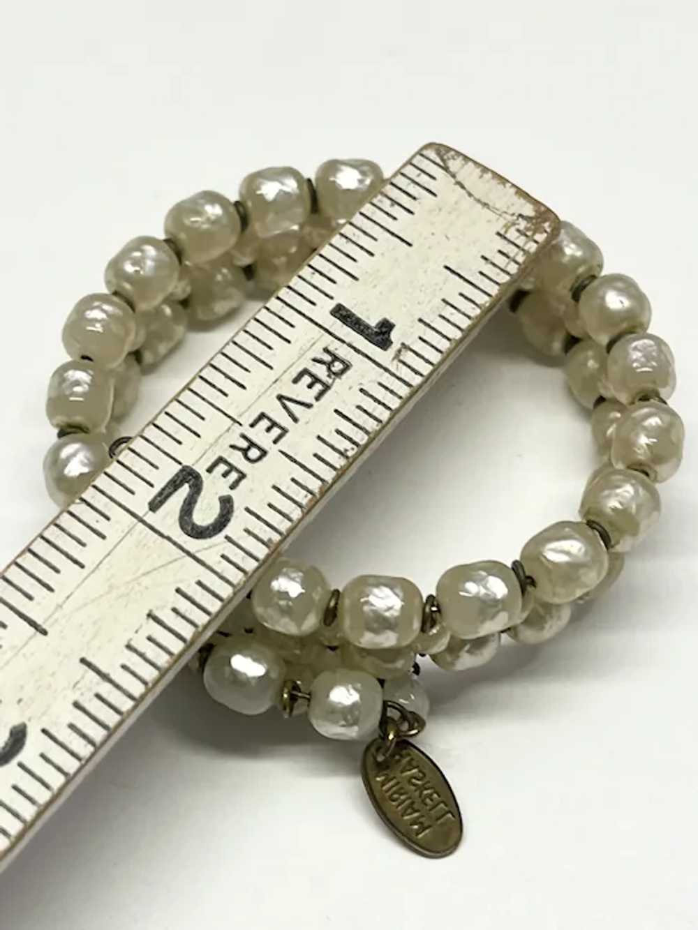 Vintage Miriam Haskell Pearl Wrap Bracelet - image 5