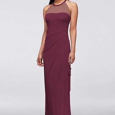 david s bridal wine bridesmaid dress