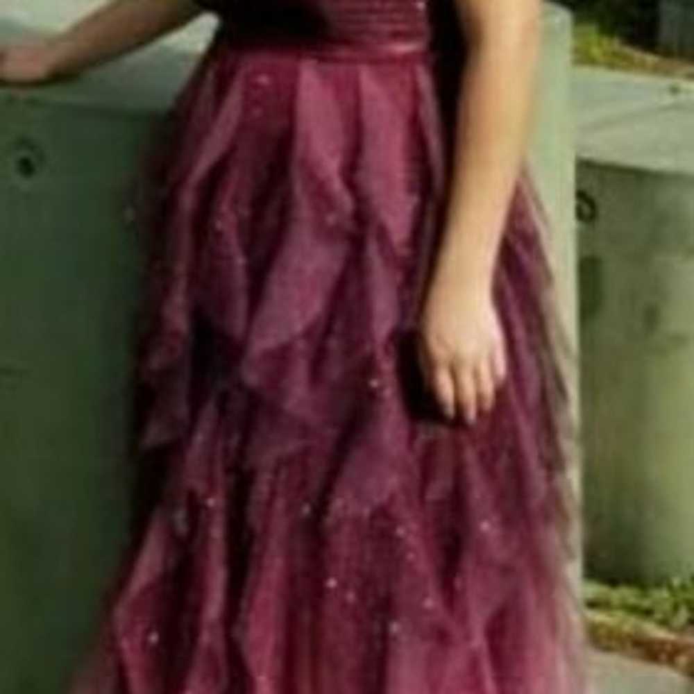 Purple and White Sparkliy Prom Dress :) - image 2