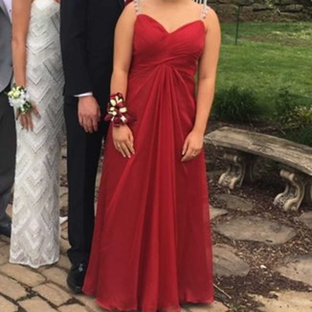 Red Prom Dress With Gem Back - image 2