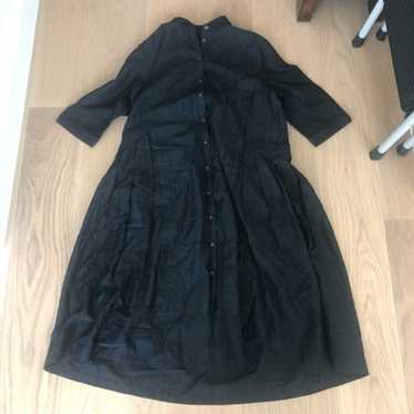 NWOT NEW black button down quarter sleeve dress si