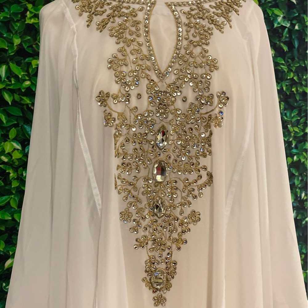 Beutiful long sleeve sheeth gown with beautiful d… - image 3