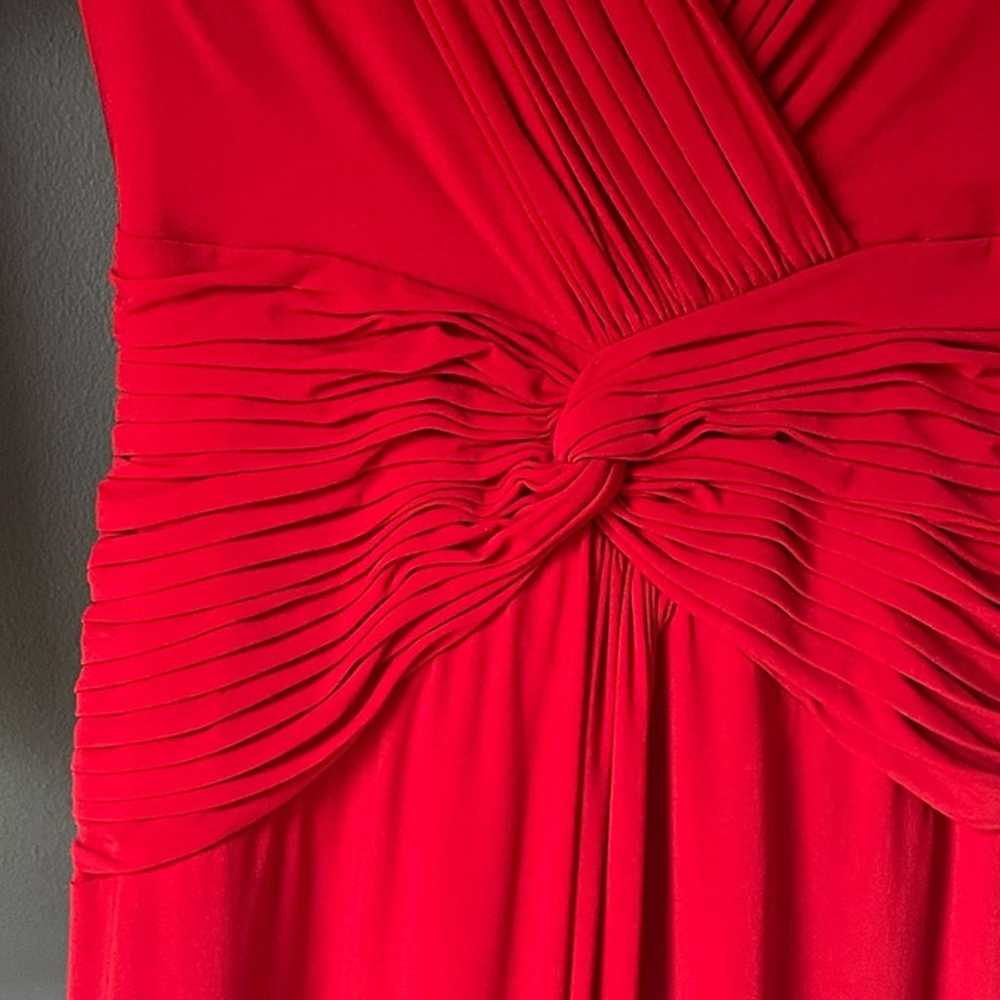 Jovani Red Deep V-neck Pleated Wrap Front Jersey … - image 9