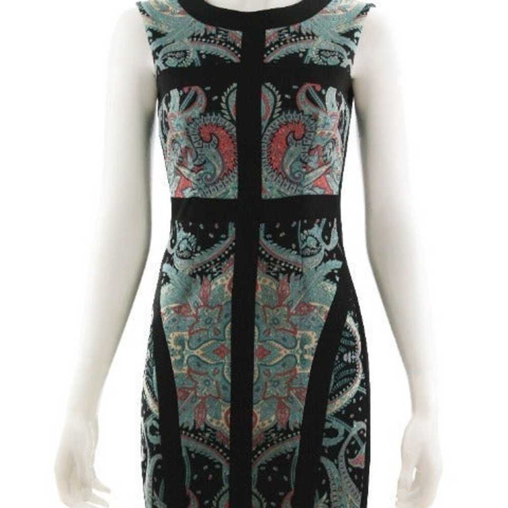 BCBGMAXAZRIA Multi Paisley Block Sleeveless Dress… - image 1