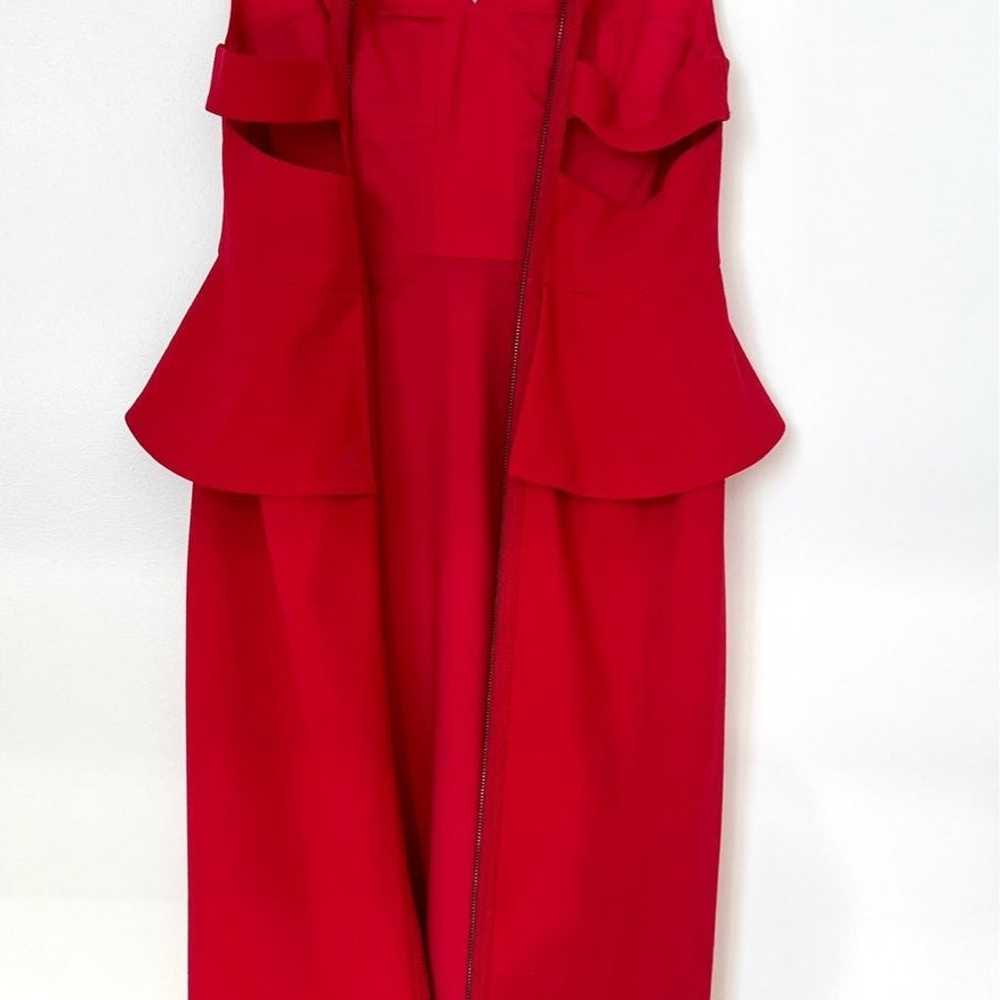 BCBGMAXAZRIA RED ALENA PEPLUM DRESS - image 9