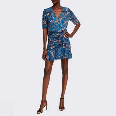 Veronica Beard Dakota Cerulean Blue Floral Dress 0