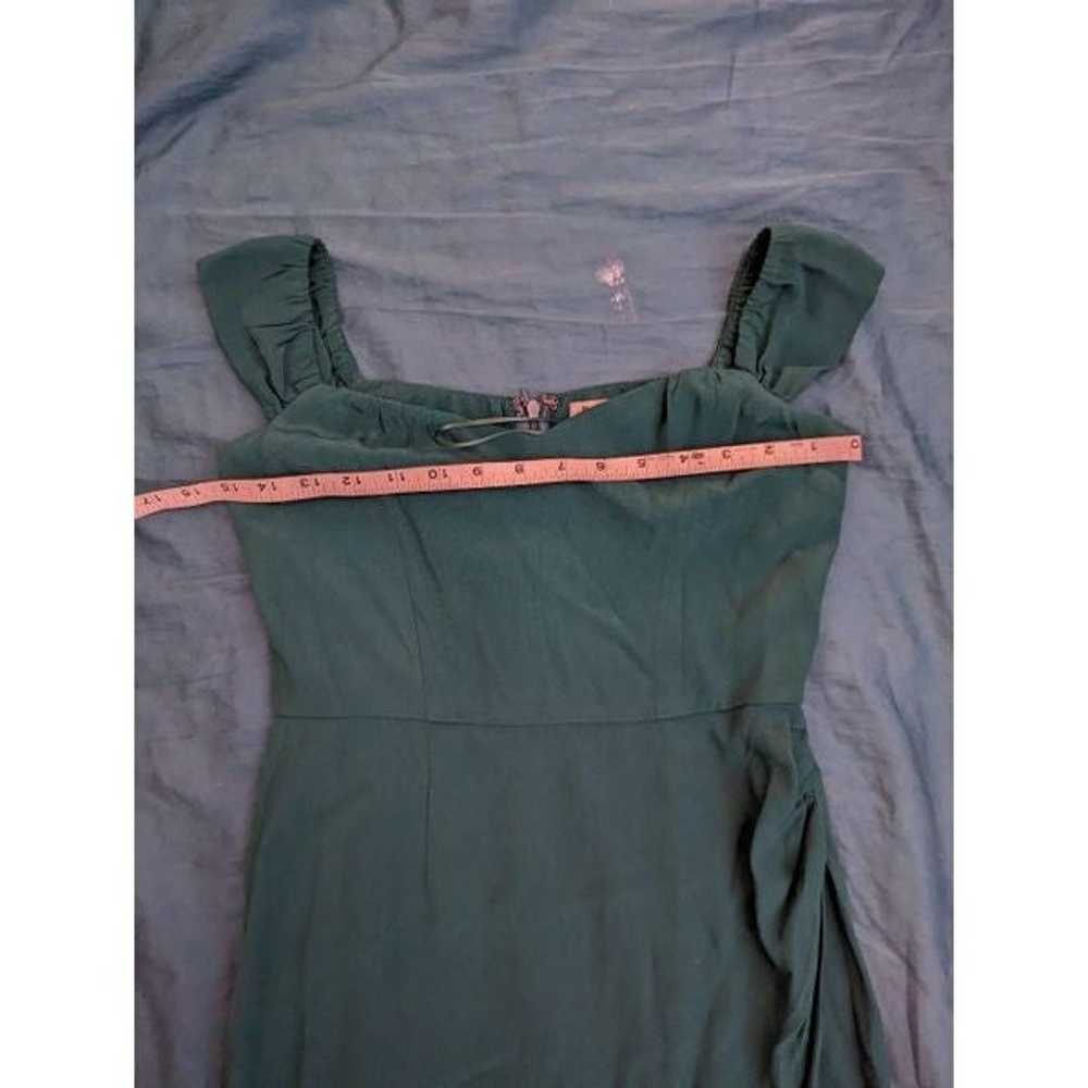 reformation green off shoulder maxi gown sz 2 euc - image 7