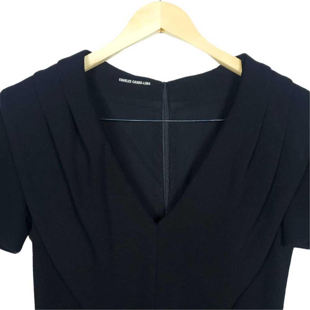 Charles Chang Lima Dress 2 Black Short Sleeves Zi… - image 2