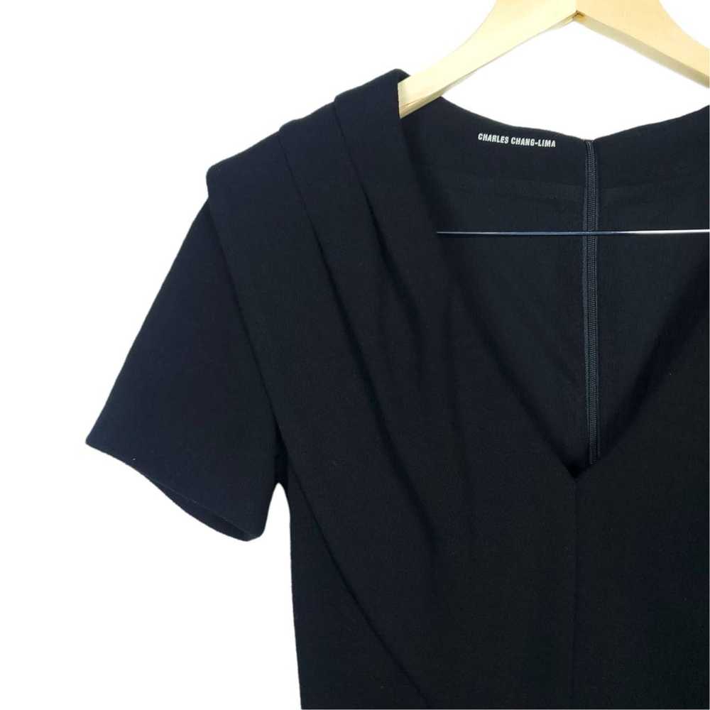 Charles Chang Lima Dress 2 Black Short Sleeves Zi… - image 3