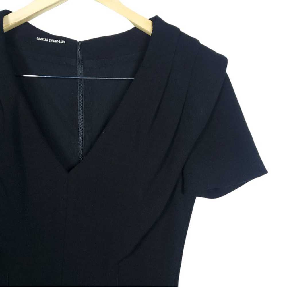 Charles Chang Lima Dress 2 Black Short Sleeves Zi… - image 4
