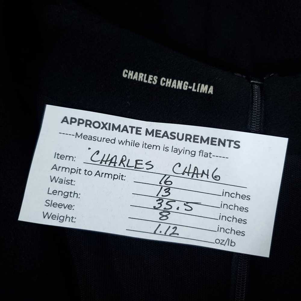 Charles Chang Lima Dress 2 Black Short Sleeves Zi… - image 9
