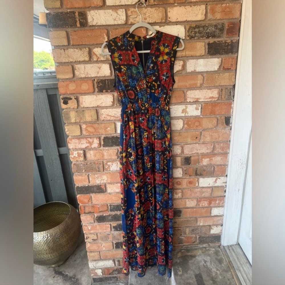 Alice + Olivia floral button front maxi dress siz… - image 3