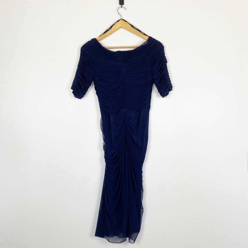 Tadashi Shoji Blue Asymmetrical Ruched Midi Dress… - image 9