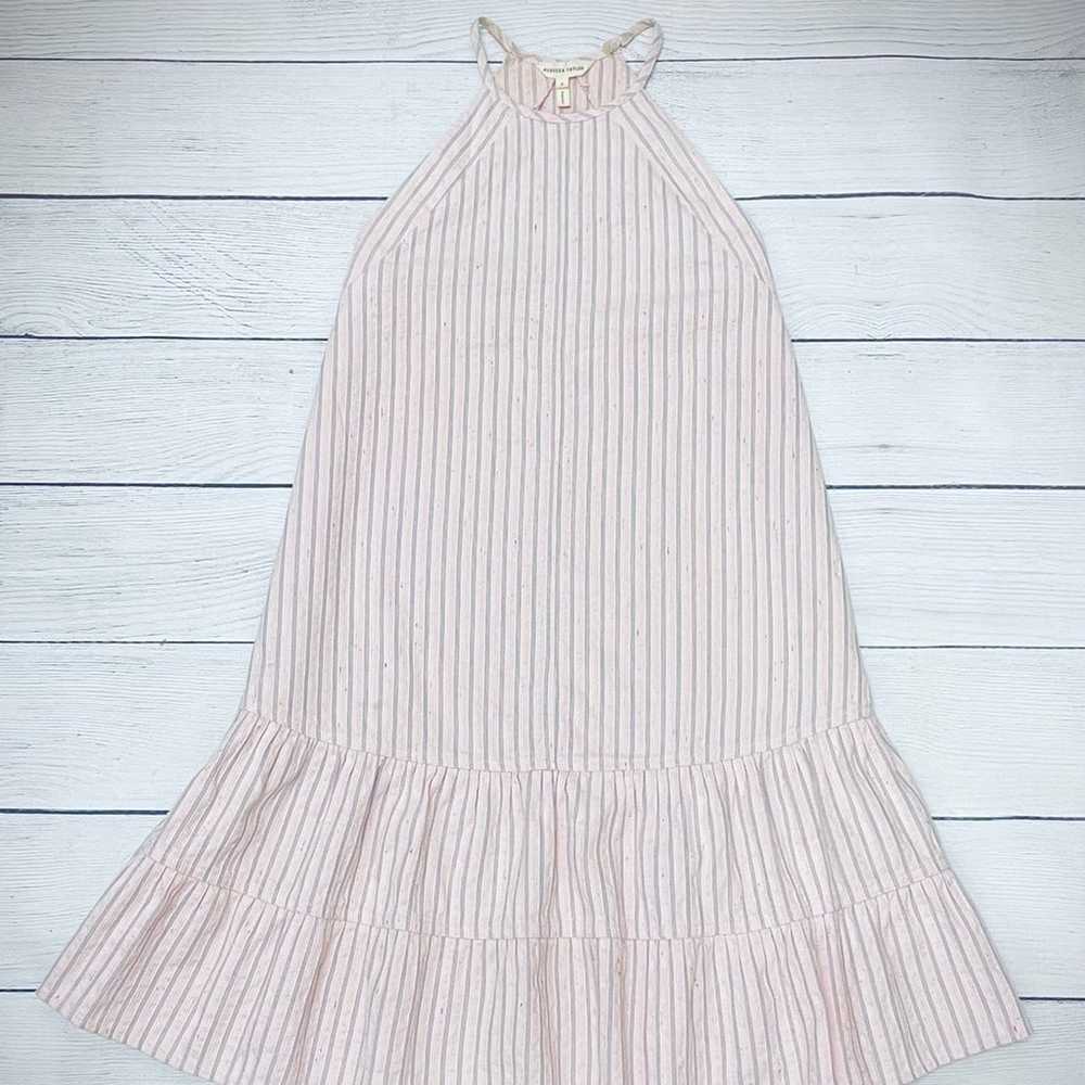 Rebecca Taylor Pink Striped Flare Dress - image 1