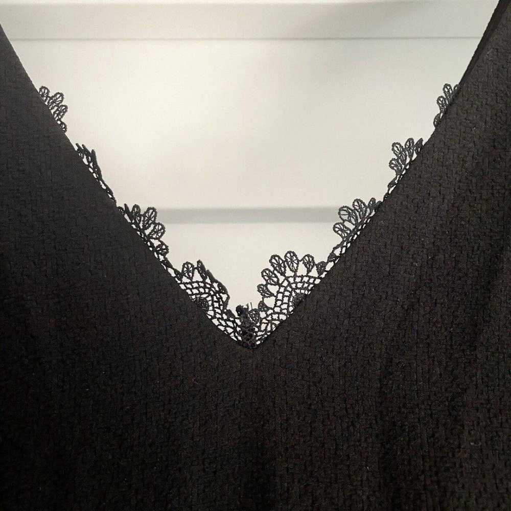 Sezane Maiva Jumpsuit Black Lace V Neck Short Sle… - image 11
