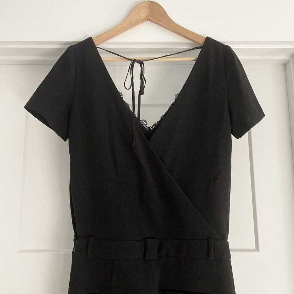 Sezane Maiva Jumpsuit Black Lace V Neck Short Sle… - image 8