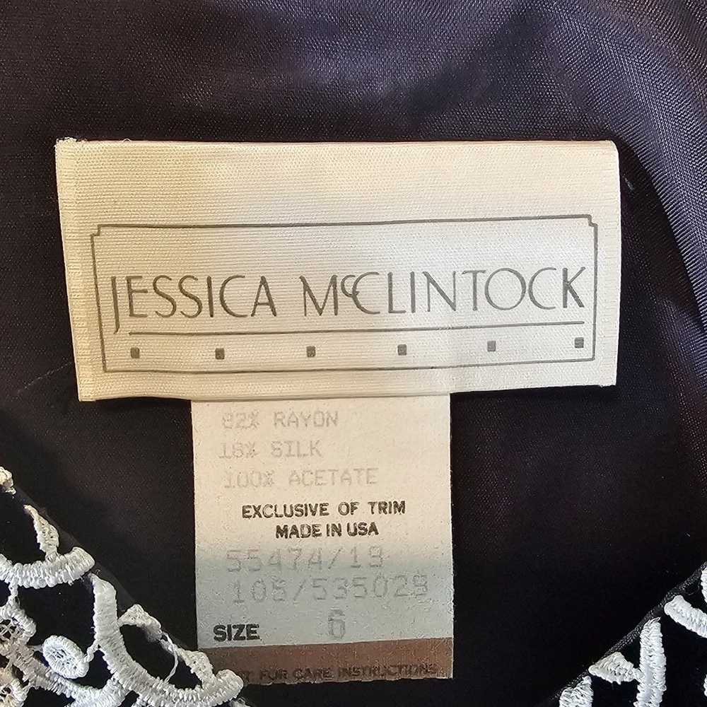 Vintage Jessica Mcclintock Velvet and Lace Blue B… - image 4