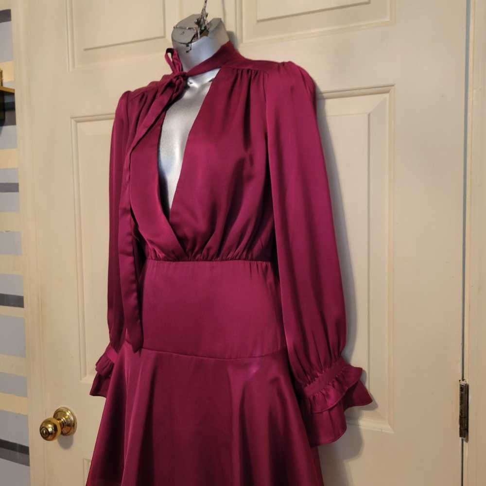 the jetset diaries burgundy satin dress - image 10