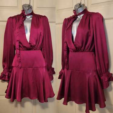 the jetset diaries burgundy satin dress - image 1