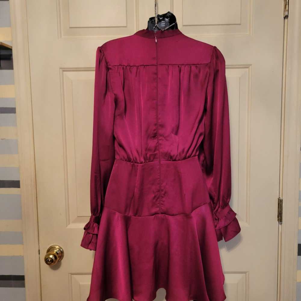 the jetset diaries burgundy satin dress - image 4